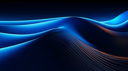 
3d render, abstract minimal neon background with glowing wavy line. Dark wall illuminated with led...