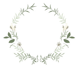 Wreath of botanical with floral