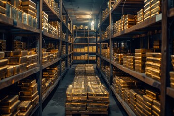 Fototapeta premium gold bank vault safe savings gold and foreign exchange reserves