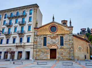 Fototapeta na wymiar Medieval Church of Santa Maria degli Angioli, Lugano, Switzerland