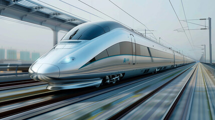  a high-speed maglev train network connecting continents, revolutionizing global transportation and trade.