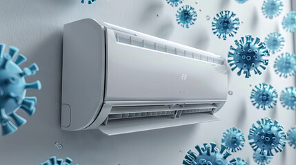 air conditioning systems can increase the area of infection if there is a sick person in the room, spread of viruses in the flow