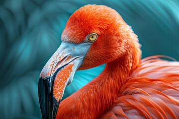 close up portrait of flamingo