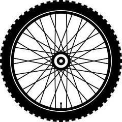Realistic 3d bicycle wheels. Bike rubber tyres, metal spokes and rims. Fitness cycle, sport, road, touring, mountain bike tyre. Bicycle wheel symbol. Valve. Motor Bike. Vector illustration © Volodymyr