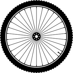 Realistic 3d bicycle wheels. Bike rubber tyres, metal spokes and rims. Fitness cycle, sport, road, touring, mountain bike tyre. Bicycle wheel symbol. Valve. Motor Bike. Vector illustration