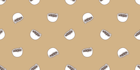 coffee cup seamless pattern hot tea vector water drink cartoon doodle tile background gift wrapping paper repeat wallpaper scarf isolated illustration design