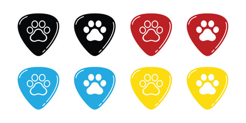 dog paw vector guitar pick footprint icon logo base ukulele cat kitten pet puppy doodle cartoon character illustration symbol design clip art