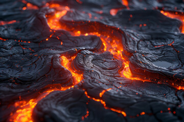 Close-up view of lava flowing, symbol of apocalypse, hell, inferno hi-res wallpaper background