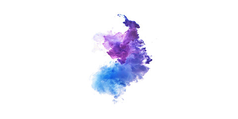minimalist watercolor painting of a dark blue and purple splash, on a white background