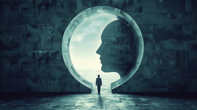 Self-esteem, psychological well-being, and mental health awareness, possibly featuring a person in a reflective pose or with symbolic elements like a mirror or a strong posture.