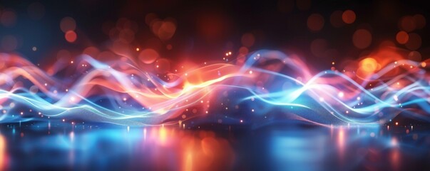 Fototapeta premium Futuristic Light Trails Merge in Dynamic Arrow Formation, Abstract 4K Wallpaper