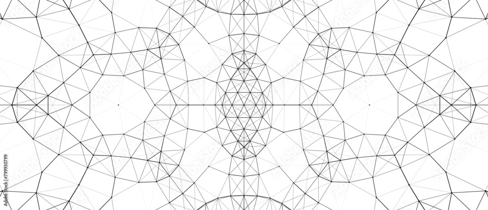 Poster Vector perspective grid. Abstract gradient wave of lines. Big data. Digital background. Futuristic vector illustration.