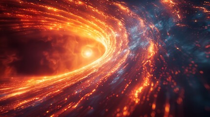 Obraz premium Futuristic Light Trails Merge in Dynamic Arrow Formation, Abstract 4K Wallpaper