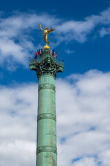 Monument place de la Bastille à Paris en France en Europe