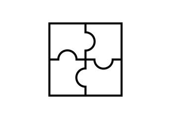 Icono negro de puzle o rompecabezas.