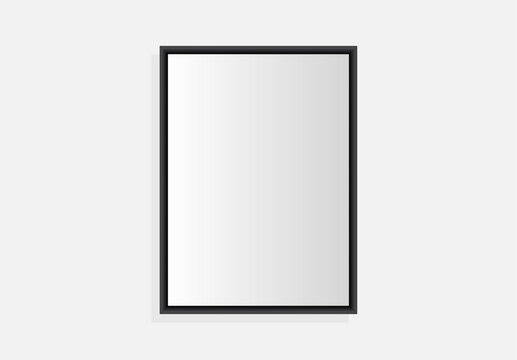 Cuadro de marco negro en fondo blanco.