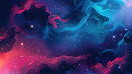 Captivating Cosmic Panorama Vibrant Nebula Swirling with Celestial Splendor