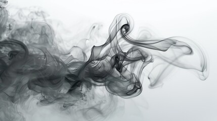 Fototapeta premium Swirling patterns of smoke create an enigmatic dance in grayscale, suggestive of fleeting moments captured in air.