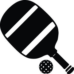 Vector Pickleball Paddles silhouette,Pickleball club and icons vector illustration, Pickleball Paddles flat vector icon, High quality vector
