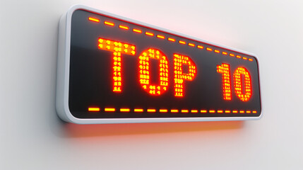 Fototapeta premium Neon Top Sign on Wall