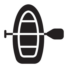 fishing boat glyph icon