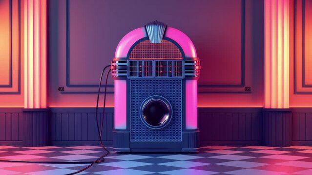Sequence of colorful juekboxes made with generative AI
