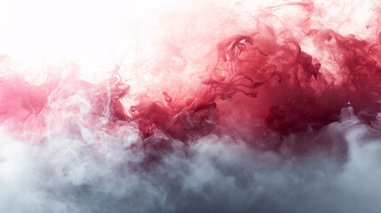 Abstract Red Smoke on White Background