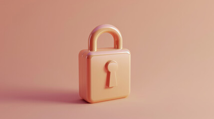 Pastel Lock Icon in a Minimalist Style
