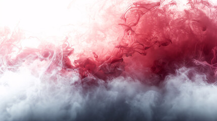 Abstract Red Smoke on White Background