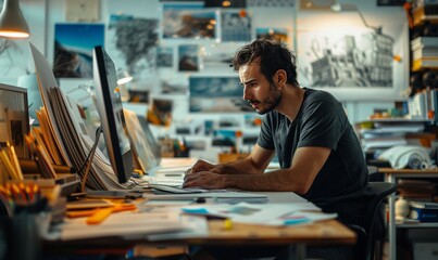 designer working on Mmoodboard