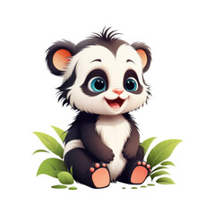 Obraz premium cartoon panda illustration in a cute style