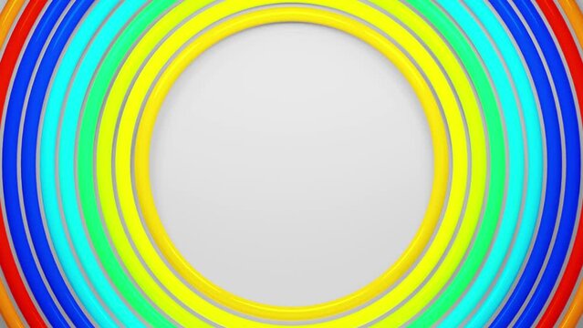 Bright concentric circles in various colors radiate around a blank central space, ideal for adding text or graphics.
