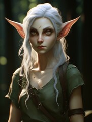 Mysterious Elf-like Creature in Enchanted Forest