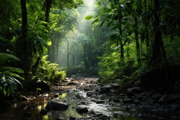 Fototapeta na wymiar Lush Tropical Rainforest Landscape