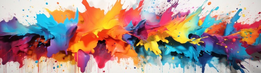 Vibrant Abstract Painting with Colorful Splashes