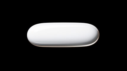 Minimalist white oval-shaped object on black background