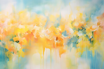 Sunny Summer Sojourn, abstract landscape art, painting background, wallpaper, generative ai