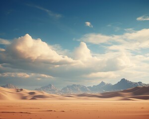 Fototapeta na wymiar Vast desert landscape with majestic mountains
