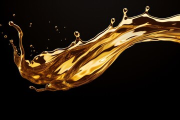 Splashing golden liquid