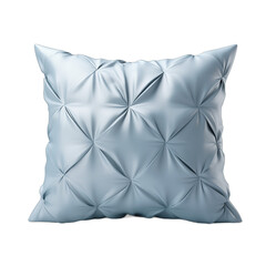 Soft blue decorative pillow isolated on white background