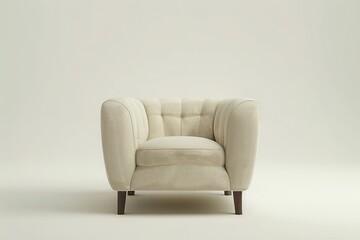 A modern armchair sits elegantly in the center of the frame