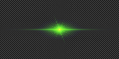 Green horizontal light effect of lens flares