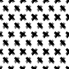 Seamless pattern with hand drawn cross symbols