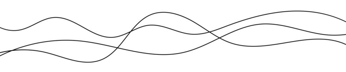 Thin curved wavy lines