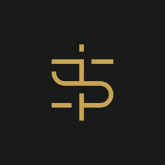 Luxury letter ts logo design template vector illustration