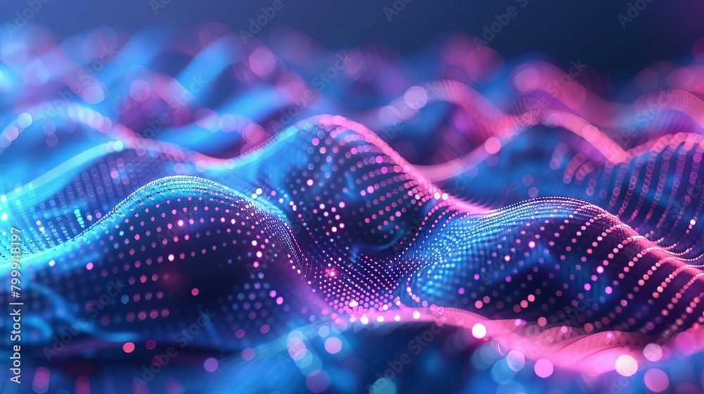 Poster vibrant digital network: futuristic abstract background with dynamic technological patterns and glow