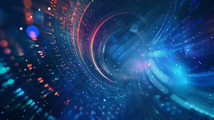 Colorful abstract science and technology background with digital wave patterns and modern design elements