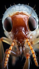 A detailed image of a parasitic wasp under an electron microscope