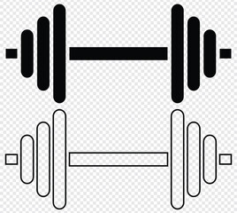 Obraz premium Dumbbell icon. Black silhouette. Front view. Vector simple flat graphic illustration. The isolated object on a white background. eps 10