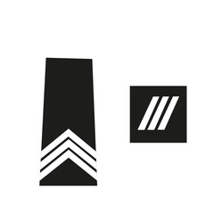 Ensemble des galons de l'armée de terre française, police nationale, sous-brigadier de police